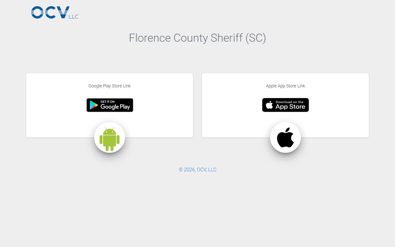 Florence County warrant search sheriff app share page